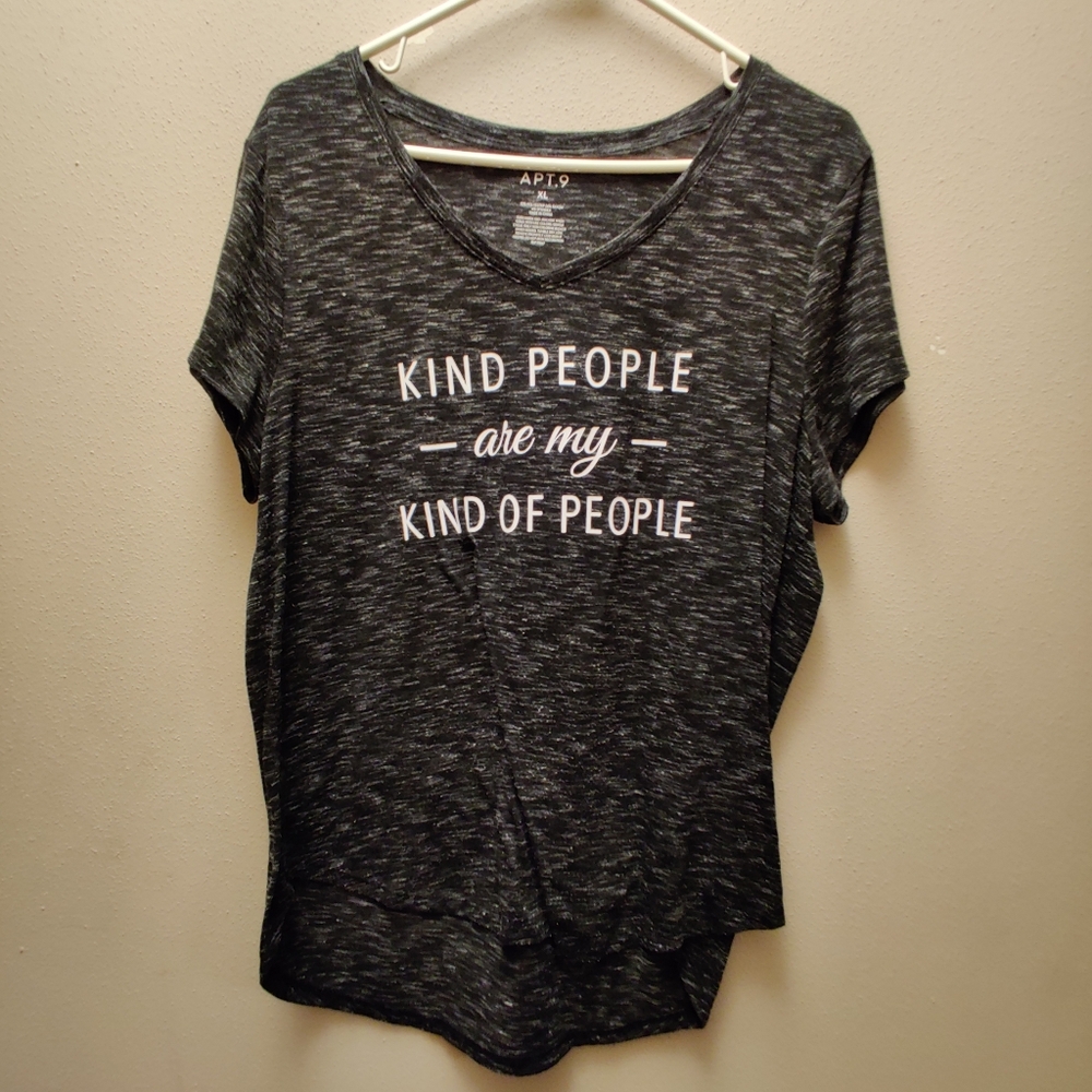 Apt. 9 Women's Black Graphic Tee Size xlarge KIND PEOPLE